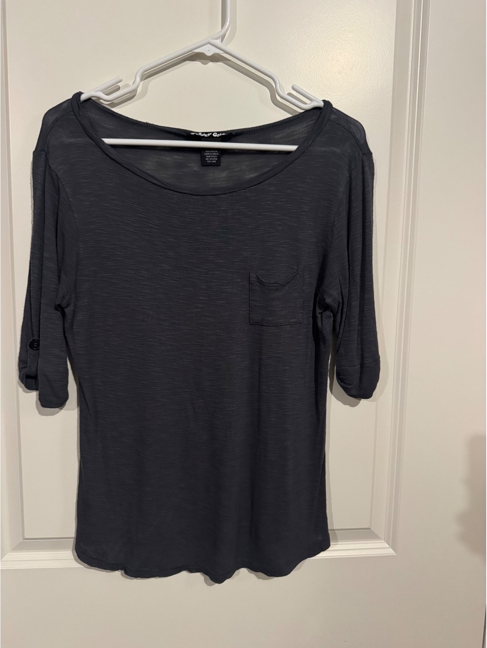 Planet Gold Women's Black Rayon 3/4 Sleeve Top Size Large